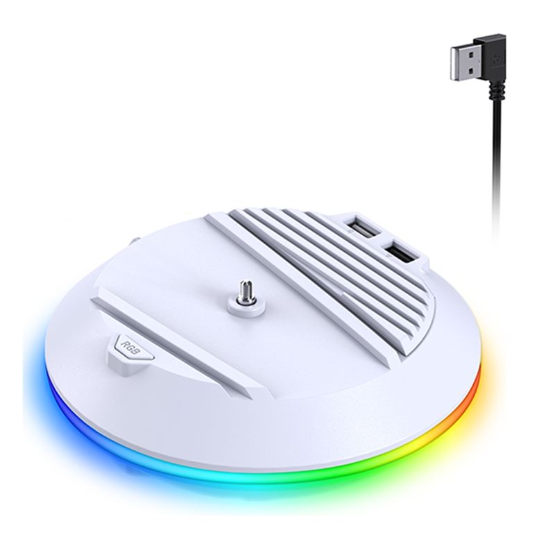 Gaming Console Holder - AED7-Stand Vertikal Dengan Lampu RGB Untuk