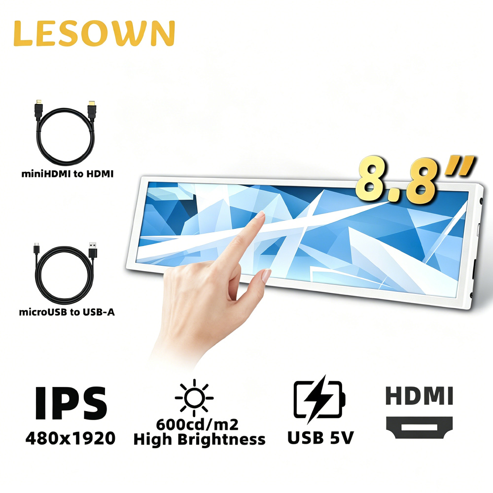 Gaming Console Display Case - LESOWN Layar Mini 8.8 Inci 480x1920